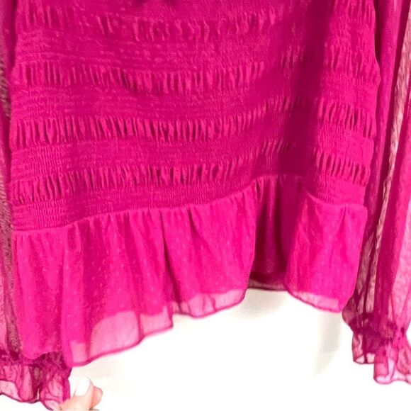 Lauren Conrad jersey pink smocked lace top size 2X - Picture 5 of 8